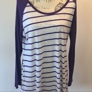Indigo Scoop neck Tee Base ball style